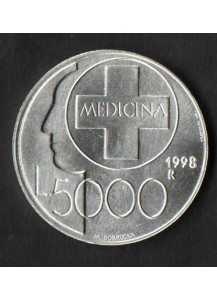 1998 Lire 5000 Argento Fior di Conio Medicina San Marino